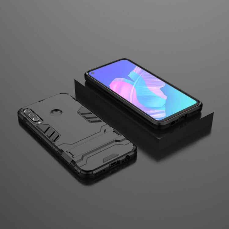 For Huawei Y7p / P40 Lite E Shockproof PC + TPU with Holder(Black) - Huawei Cases by buy2fix | Online Shopping UK | buy2fix
