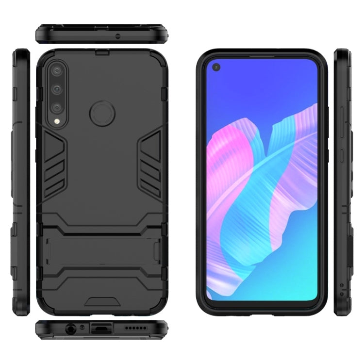 For Huawei Y7p / P40 Lite E Shockproof PC + TPU with Holder(Black) - Huawei Cases by buy2fix | Online Shopping UK | buy2fix