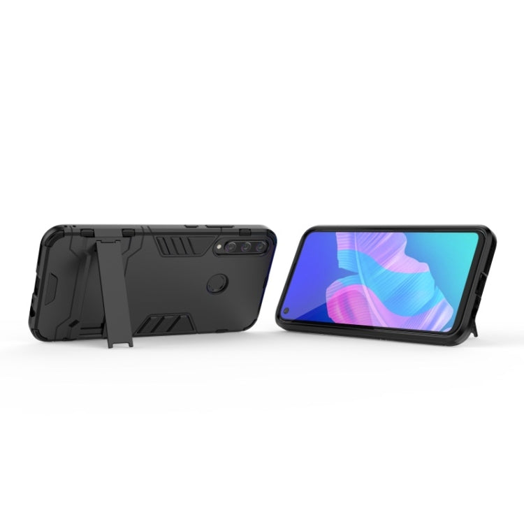 For Huawei Y7p / P40 Lite E Shockproof PC + TPU with Holder(Black) - Huawei Cases by buy2fix | Online Shopping UK | buy2fix
