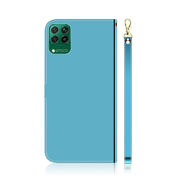 For Huawei P40 lite Imitated Mirror Surface Horizontal Flip Leather Case with Holder & Card Slots & Wallet & Lanyard(Blue) - Huawei Cases by buy2fix | Online Shopping UK | buy2fix