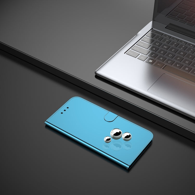 For Huawei P40 lite Imitated Mirror Surface Horizontal Flip Leather Case with Holder & Card Slots & Wallet & Lanyard(Blue) - Huawei Cases by buy2fix | Online Shopping UK | buy2fix