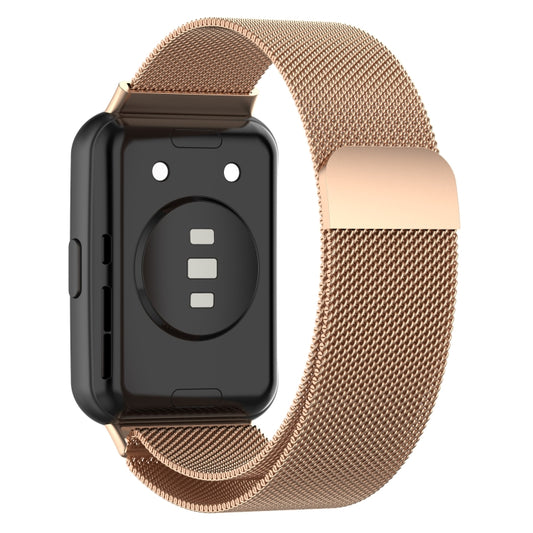 For Huawei Watch Fit 2 Milan Magnetic Stainless Steel Watch Band(Rose Gold) - Watch Bands by buy2fix | Online Shopping UK | buy2fix
