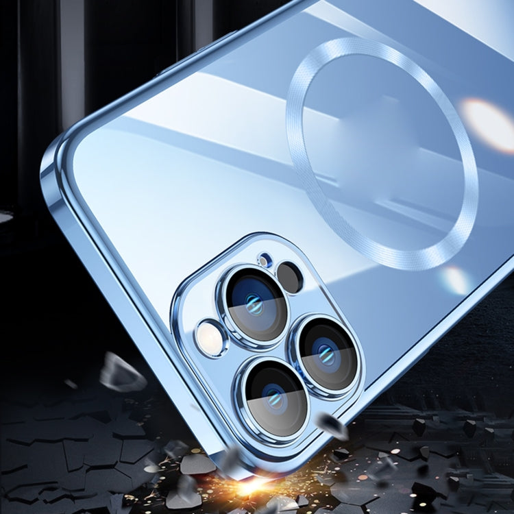 For iPhone 14 Magsafe Magnetic Electroplated PC Phone Case (Blue) by buy2fix