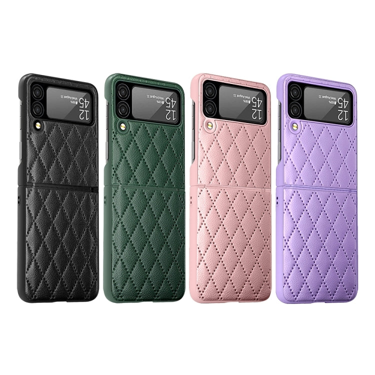 For Samsung Galaxy Z Flip4 Diamond Lattice Hinge Phone Case(Black) - Galaxy Z Flip4 5G Cases by buy2fix | Online Shopping UK | buy2fix