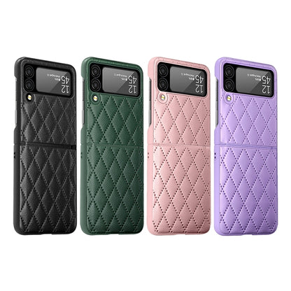 For Samsung Galaxy Z Flip4 Diamond Lattice Hinge Phone Case(Black) - Galaxy Z Flip4 5G Cases by buy2fix | Online Shopping UK | buy2fix