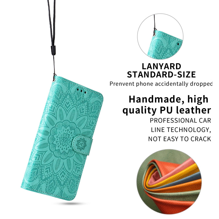 For Infinix Smart 5 Embossed Sunflower Leather Phone Case(Green) - Infinix Cases by buy2fix | Online Shopping UK | buy2fix
