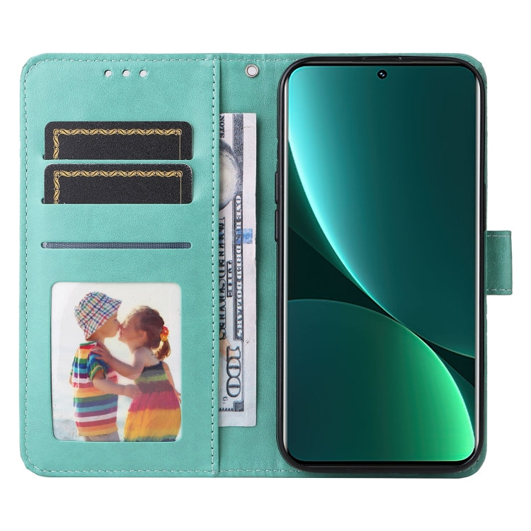 For Xiaomi 12 Pro Embossed Sunflower Leather Phone Case(Green) by buy2fix