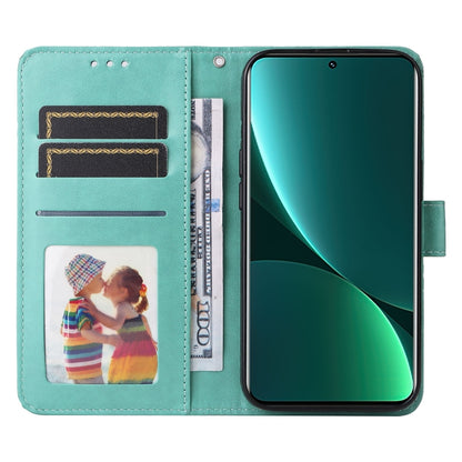 For Xiaomi 12 Pro Embossed Sunflower Leather Phone Case(Green) by buy2fix