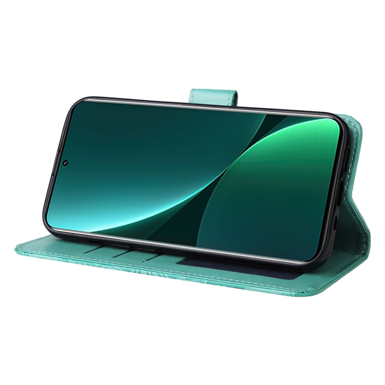 For Xiaomi 12 Pro Embossed Sunflower Leather Phone Case(Green) by buy2fix
