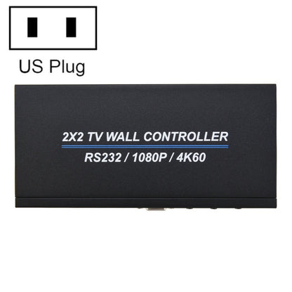 BT100 4K 60Hz 1080P 2 x 2 TV Wall Controller, Plug Type:US Plug(Black) by buy2fix