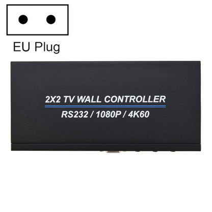 BT100 4K 60Hz 1080P 2 x 2 TV Wall Controller, Plug Type:EU Plug(Black) by buy2fix