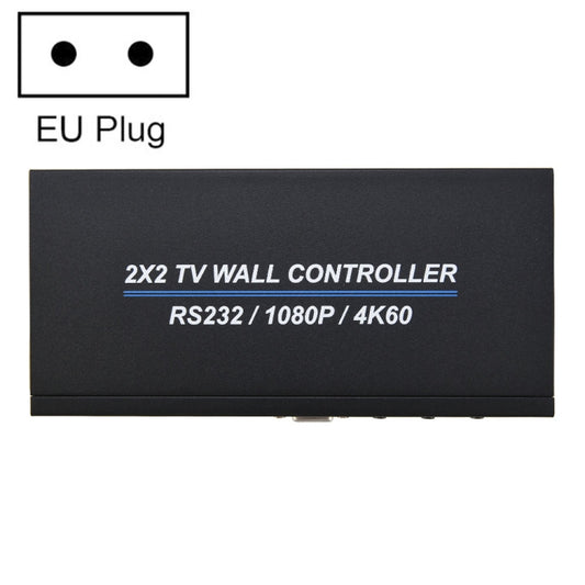 BT100 4K 60Hz 1080P 2 x 2 TV Wall Controller, Plug Type:EU Plug(Black) by buy2fix