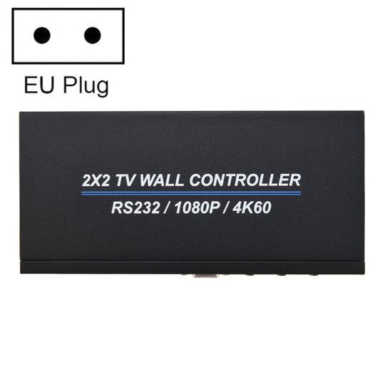 BT100 4K 60Hz 1080P 2 x 2 TV Wall Controller, Plug Type:EU Plug(Black)
