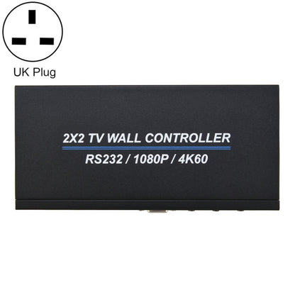 BT100 4K 60Hz 1080P 2 x 2 TV Wall Controller, Plug Type:UK Plug(Black) by buy2fix