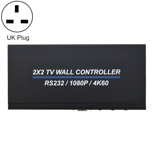 BT100 4K 60Hz 1080P 2 x 2 TV Wall Controller, Plug Type:UK Plug(Black)