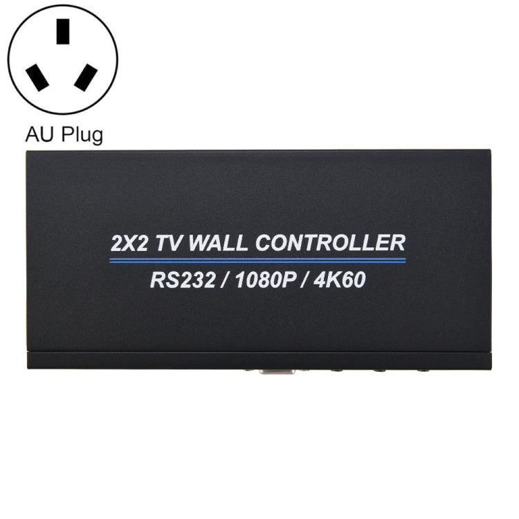 BT100 4K 60Hz 1080P 2 x 2 TV Wall Controller, Plug Type:AU Plug(Black) by buy2fix