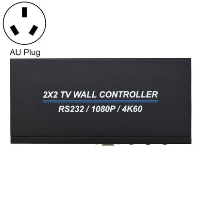 BT100 4K 60Hz 1080P 2 x 2 TV Wall Controller, Plug Type:AU Plug(Black) by buy2fix