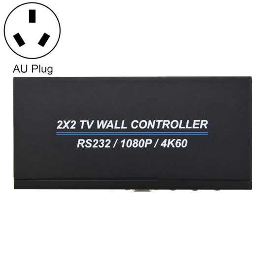 BT100 4K 60Hz 1080P 2 x 2 TV Wall Controller, Plug Type:AU Plug(Black)