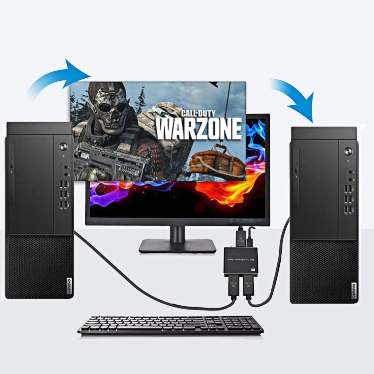 P80 8K Ultra HD DP1.4 Bi-direction Switch(Black) by buy2fix