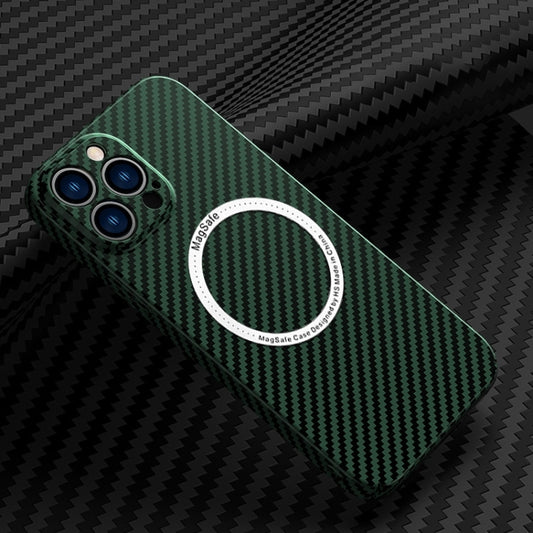 For iPhone 14 Pro Max Carbon Fiber Texture MagSafe Magnetic Phone Case (Green) - iPhone 14 Pro Max Cases by buy2fix | Online Shopping UK | buy2fix