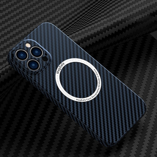 For iPhone 14 Pro Max Carbon Fiber Texture MagSafe Magnetic Phone Case (Blue) - iPhone 14 Pro Max Cases by buy2fix | Online Shopping UK | buy2fix