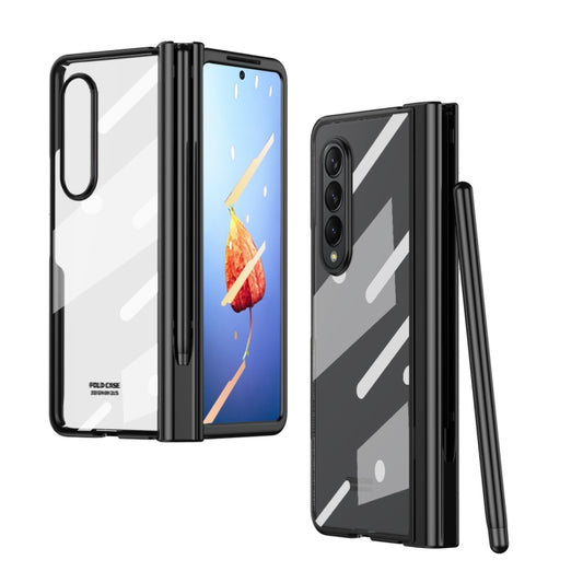 For Samsung Galaxy Z Fold4 Full Body Integrated Electroplating Hinge Phone Case with Pen Slot(Black) - Galaxy Z Fold4 5G Cases by buy2fix | Online Shopping UK | buy2fix