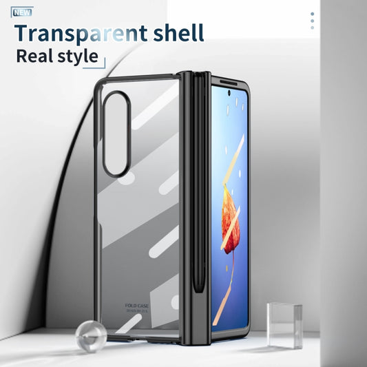 For Samsung Galaxy Z Fold4 Full Body Integrated Electroplating Hinge Phone Case with Pen Slot(Black) - Galaxy Z Fold4 5G Cases by buy2fix | Online Shopping UK | buy2fix