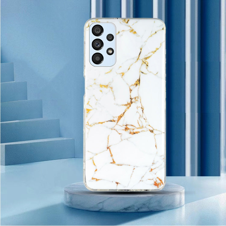For Samsung Galaxy A52 5G / 4G IMD Marble Pattern TPU Phone Case(White) by buy2fix
