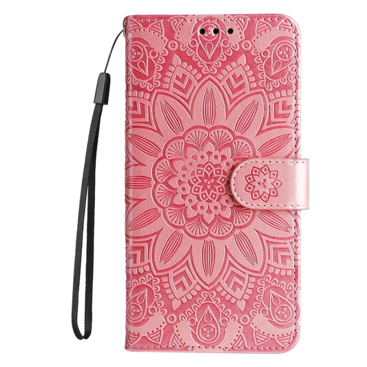 For OPPO Realme C21 / C21Y Embossed Sunflower Leather Phone Case(Rose Gold) - Realme Cases by buy2fix | Online Shopping UK | buy2fix