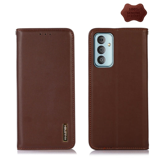 For Samsung Galaxy M13 4G Global KHAZNEH Nappa Top Layer Cowhide Leather Phone Case(Brown) by buy2fix
