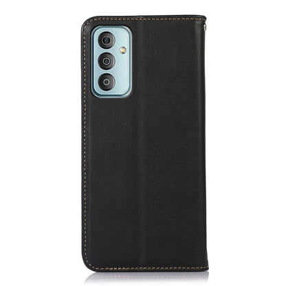 For Samsung Galaxy M13 4G Global KHAZNEH Nappa Top Layer Cowhide Leather Phone Case(Black) by buy2fix