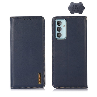 For Samsung Galaxy M13 4G Global KHAZNEH Nappa Top Layer Cowhide Leather Phone Case(Blue) by buy2fix