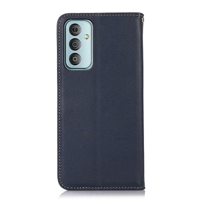For Samsung Galaxy M13 4G Global KHAZNEH Nappa Top Layer Cowhide Leather Phone Case(Blue) by buy2fix