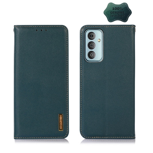 For Samsung Galaxy M13 4G Global KHAZNEH Nappa Top Layer Cowhide Leather Phone Case(Green) by buy2fix