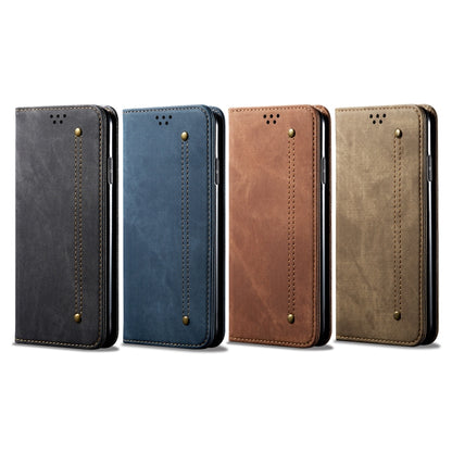 For Huawei Nova 10 4G Denim Texture Casual Style Horizontal Flip Leather Case(Brown) - Huawei Cases by buy2fix | Online Shopping UK | buy2fix