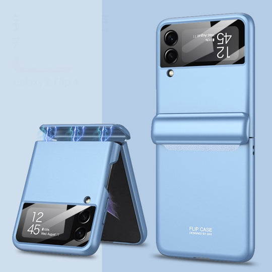 For Samsung Galaxy Z Flip4 GKK Magnetic Fold All-inclusive Protective Phone Case(Blue)