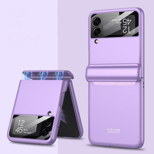 Pour Samsung Galaxy Z Flip4 GKK Étui de protection tout compris à pliage magnétique (violet)