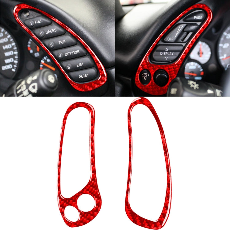 2 in 1 Car Carbon Fiber Sides Speedometer Sticker for Chevrolet Corvette C5 1998-2004, Left Drive(Red) - Car Interior Mouldings by buy2fix | Online Shopping UK | buy2fix