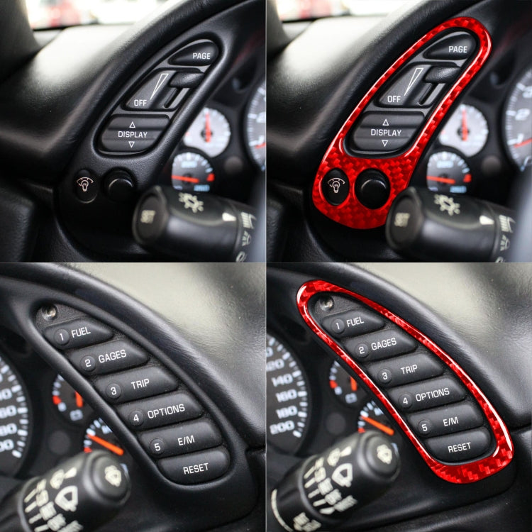2 in 1 Car Carbon Fiber Sides Speedometer Sticker for Chevrolet Corvette C5 1998-2004, Left Drive(Red) - Car Interior Mouldings by buy2fix | Online Shopping UK | buy2fix