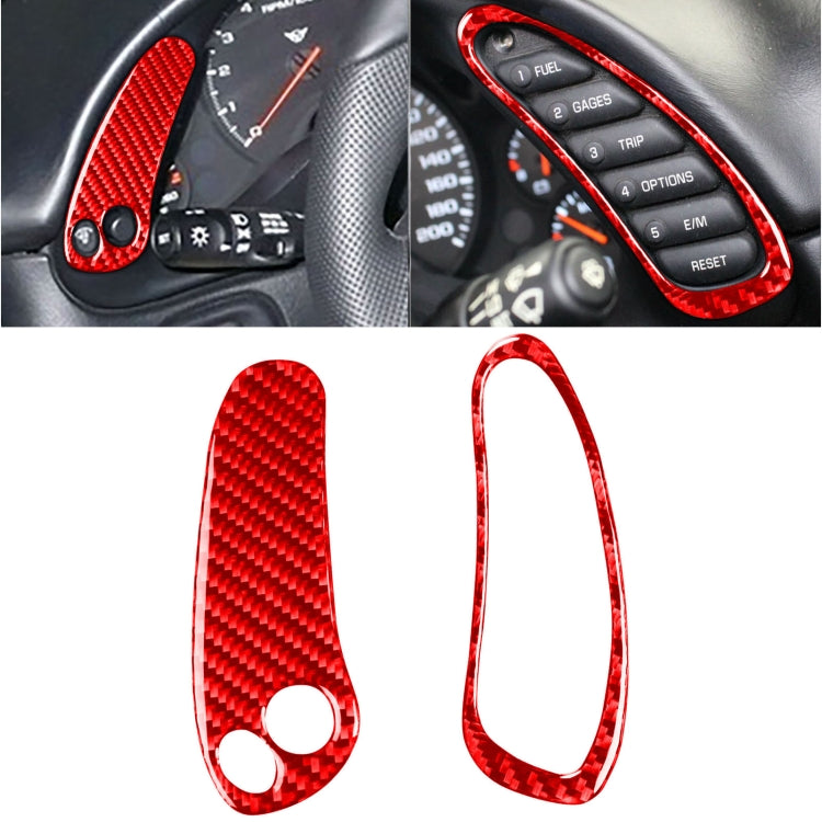 2 in 1 Car Carbon Fiber Sides Speedometer Sticker for Chevrolet Corvette C5 1998-2004, Left Drive(Red) - Car Interior Mouldings by buy2fix | Online Shopping UK | buy2fix