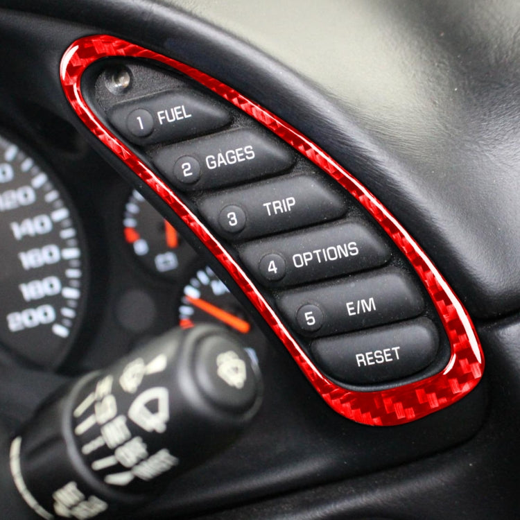 2 in 1 Car Carbon Fiber Sides Speedometer Sticker for Chevrolet Corvette C5 1998-2004, Left Drive(Red) - Car Interior Mouldings by buy2fix | Online Shopping UK | buy2fix