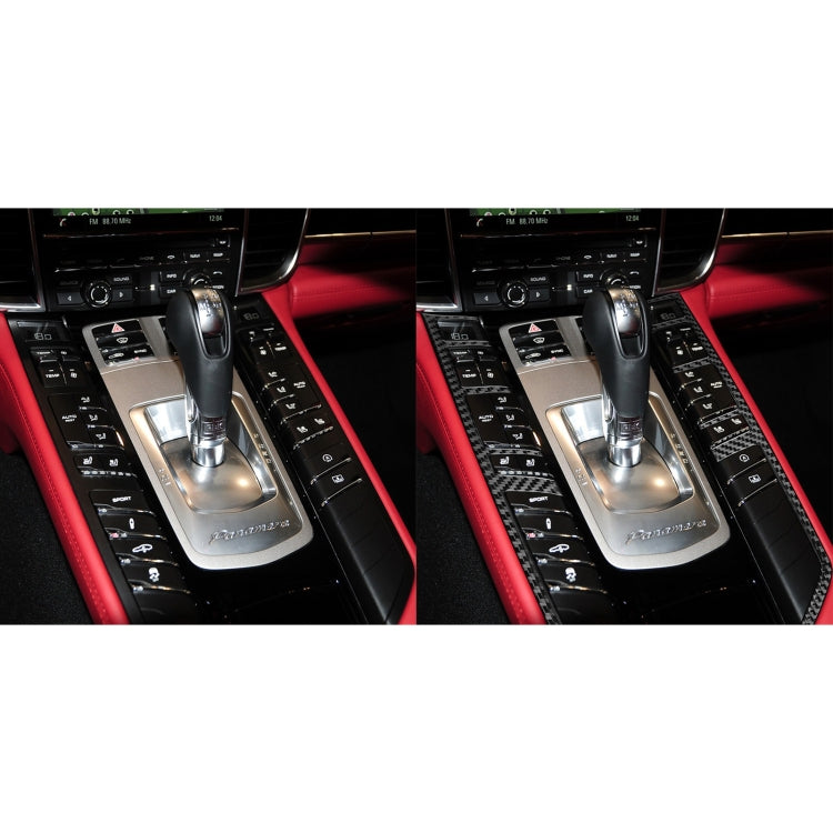 Car Carbon Fiber Central Control Button Frame Decorative Sticker for Porsche Panamera 2010-2016, Left and Right Drive - Car Interior Mouldings by buy2fix | Online Shopping UK | buy2fix