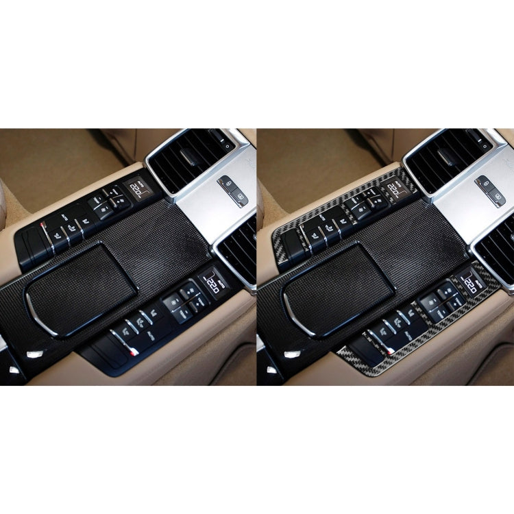 Car Carbon Fiber Rear Row Button Frame Decorative Sticker for Porsche Panamera 2010-2016, Left and Right Drive - Car Interior Mouldings by buy2fix | Online Shopping UK | buy2fix
