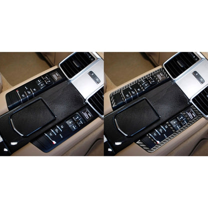 Car Carbon Fiber Rear Row Button Frame Decorative Sticker for Porsche Panamera 2010-2016, Left and Right Drive - Car Interior Mouldings by buy2fix | Online Shopping UK | buy2fix