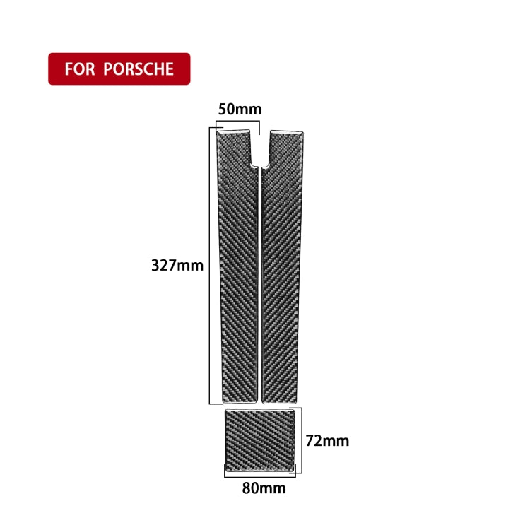 Car Carbon Fiber Rear Armrest Box Panel Decorative Sticker for Porsche Panamera 2010-2016, Left and Right Drive - Car Interior Mouldings by buy2fix | Online Shopping UK | buy2fix