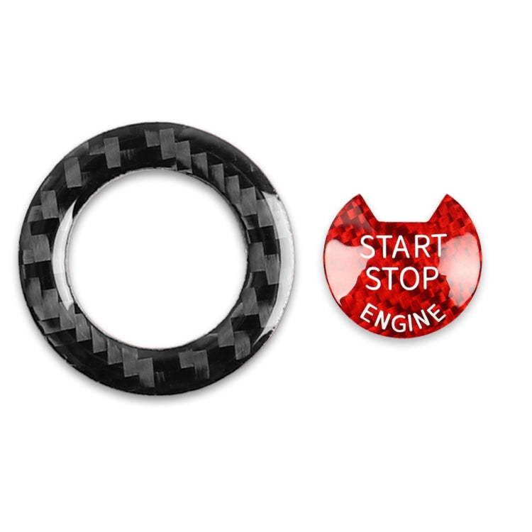 Car Carbon Fiber One-button Start Decorative Sticker for Infiniti Q50 2014-2020 / Q60 / QX60(Black + Red) - Car Interior Mouldings by buy2fix | Online Shopping UK | buy2fix