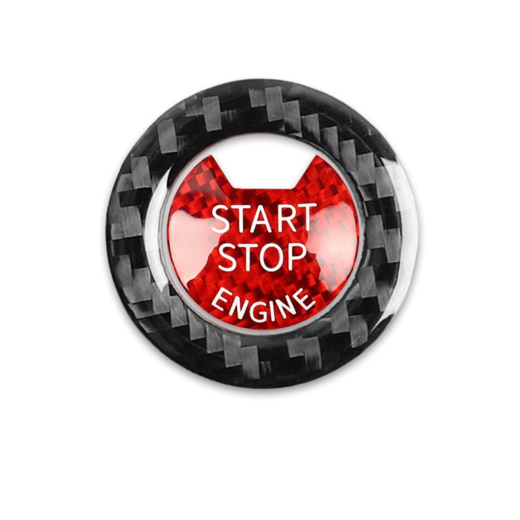 Car Carbon Fiber One-button Start Decorative Sticker for Infiniti Q50 2014-2020 / Q60 / QX60(Black + Red) - Car Interior Mouldings by buy2fix | Online Shopping UK | buy2fix