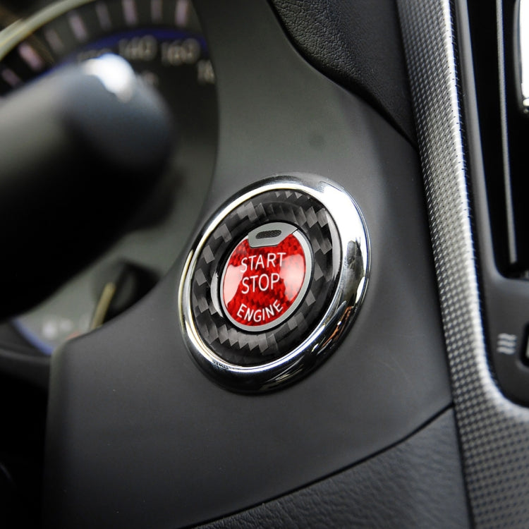 Car Carbon Fiber One-button Start Decorative Sticker for Infiniti Q50 2014-2020 / Q60 / QX60(Black + Red) - Car Interior Mouldings by buy2fix | Online Shopping UK | buy2fix