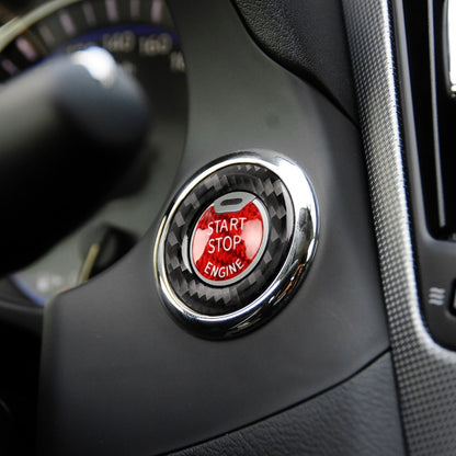 Car Carbon Fiber One-button Start Decorative Sticker for Infiniti Q50 2014-2020 / Q60 / QX60(Black + Red) - Car Interior Mouldings by buy2fix | Online Shopping UK | buy2fix