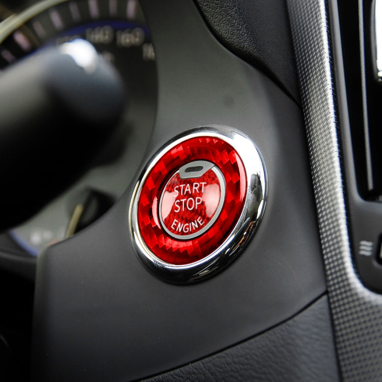 Car Carbon Fiber One-button Start Decorative Sticker for Infiniti Q50 2014-2020 / Q60 / QX60(Red) - Car Interior Mouldings by buy2fix | Online Shopping UK | buy2fix